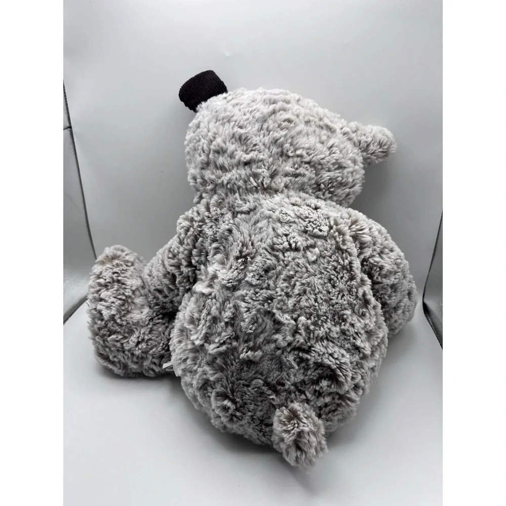 DEMDACO Giving Collection Plush Bear 12 Inch Gray Stuffed Animal Mismatched Ears